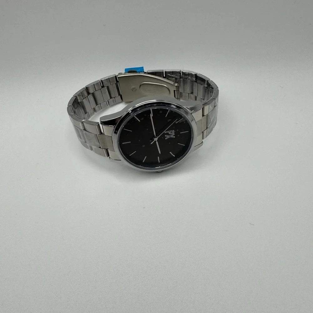 PX‎ Watch Silver Tone Bracelet With Brown Face Model 9WA9001M
